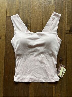 NWT OGL Light Pink Ribbed Brami Tank Top | Built-In Bra | Size Small